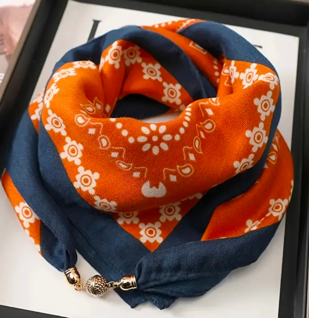 The Square Scarf — Orange or Army Green