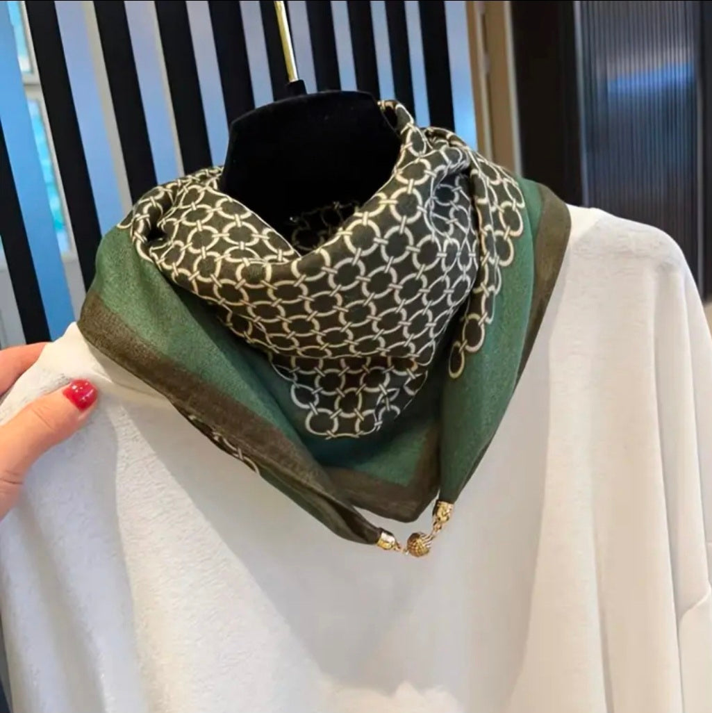 The Square Scarf — Orange or Army Green
