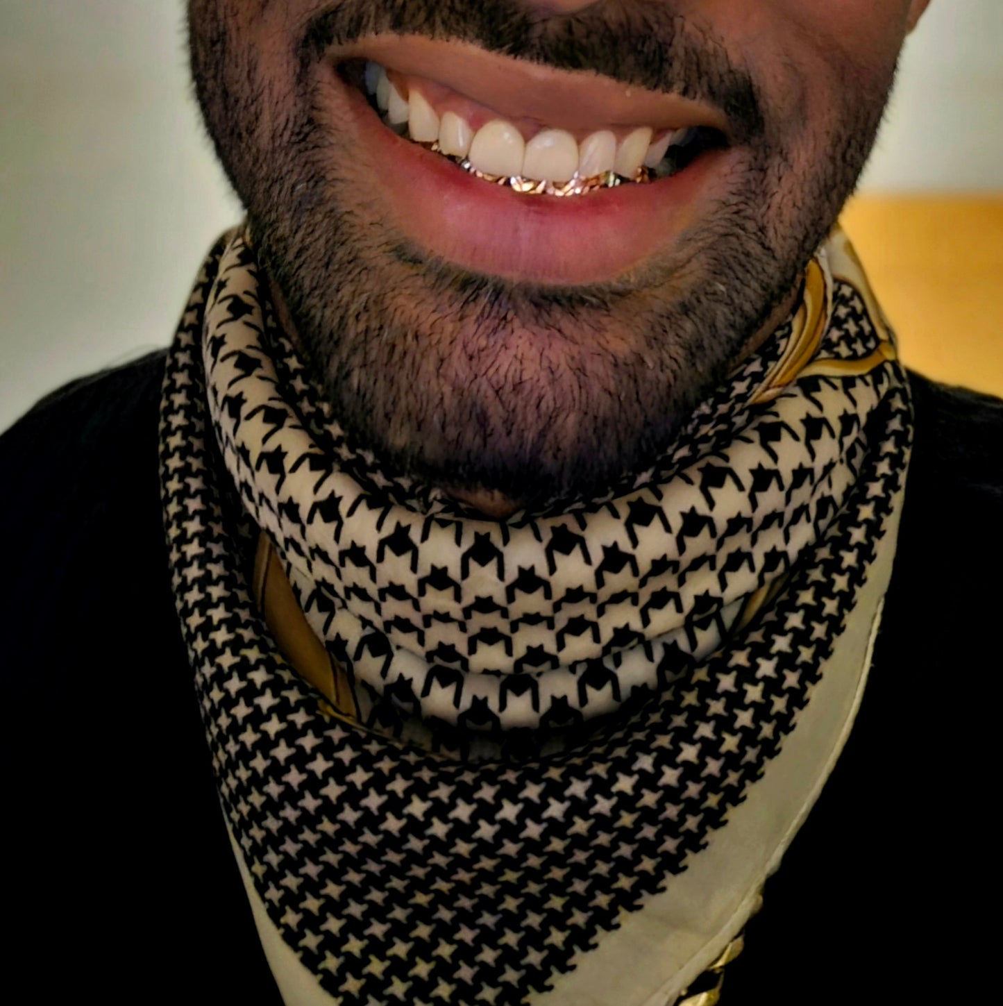 Paisley, Houndstooth, Multi-Pattern/Coffee Color Square Scarf