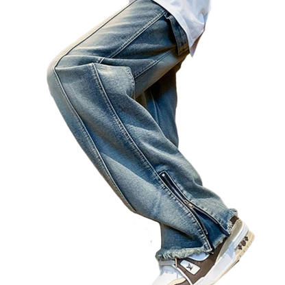2024 Autumn Side Zipper Jean Pants New Fashion men 2024 Autumn Side Zipper Jean Pants New Fashion men