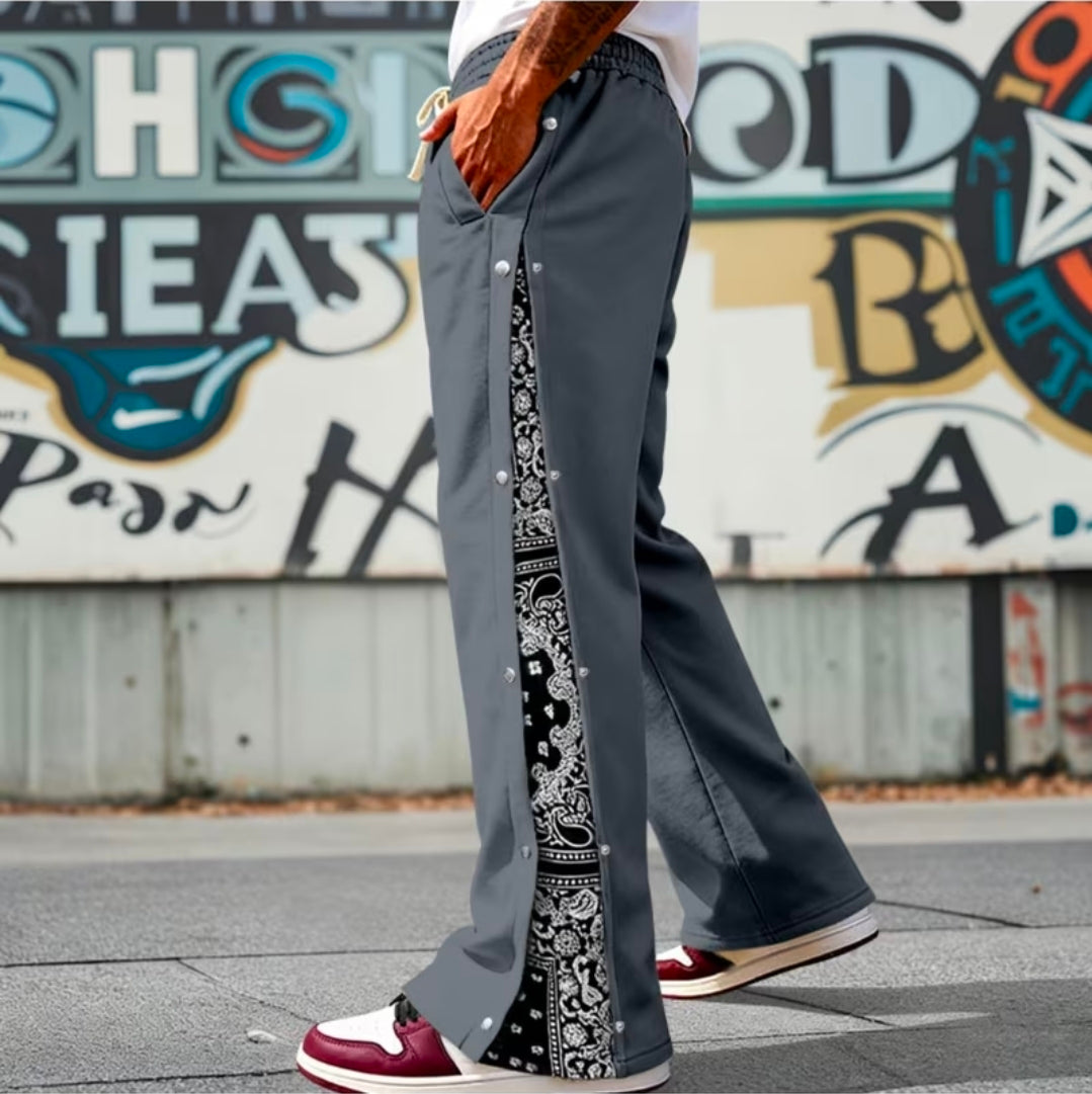 The Paisley Wide-Leg Breakaway Sweatpants