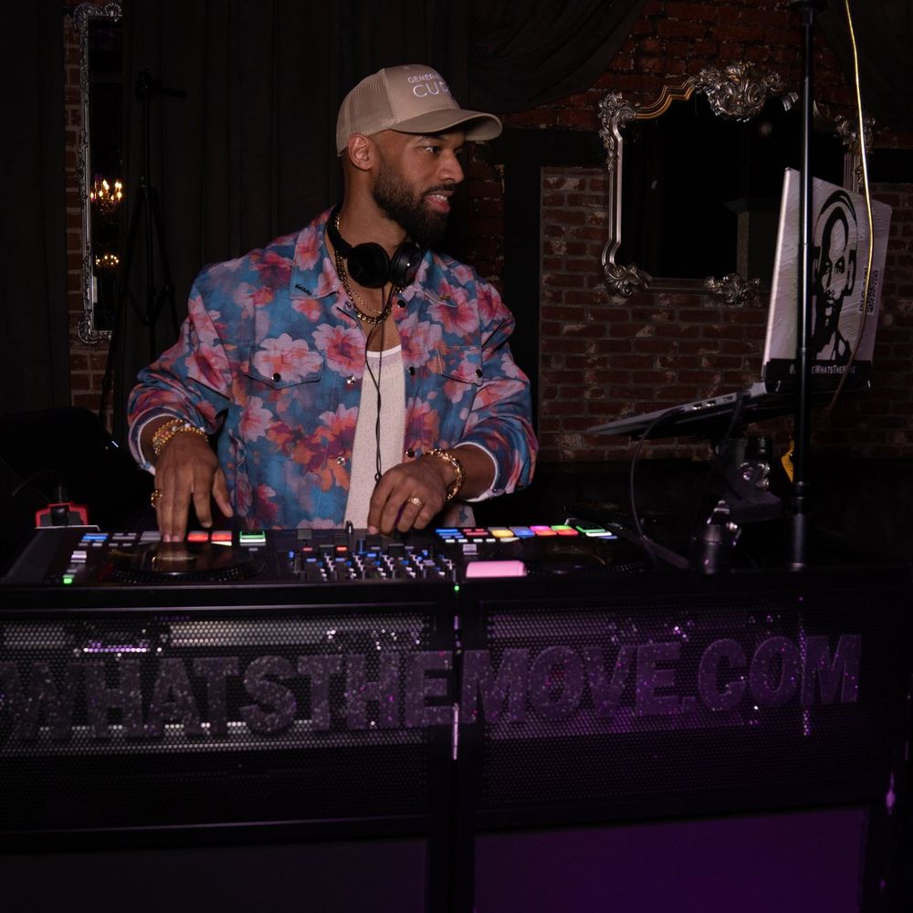 Look Book — Hibiscus Flower jacket, DJ booth