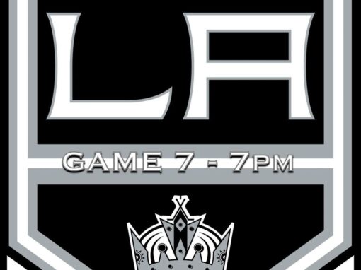 Playoff hockey. Game 7. On the big screen, with sound. Go Kings Go! #kings #playoffhockey #game7 #gokingsgo #dtla #sport…