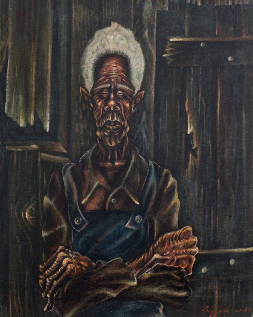 John Biggers is known for making social realist paintings depicting Black life in the American South.

Here, the artist …