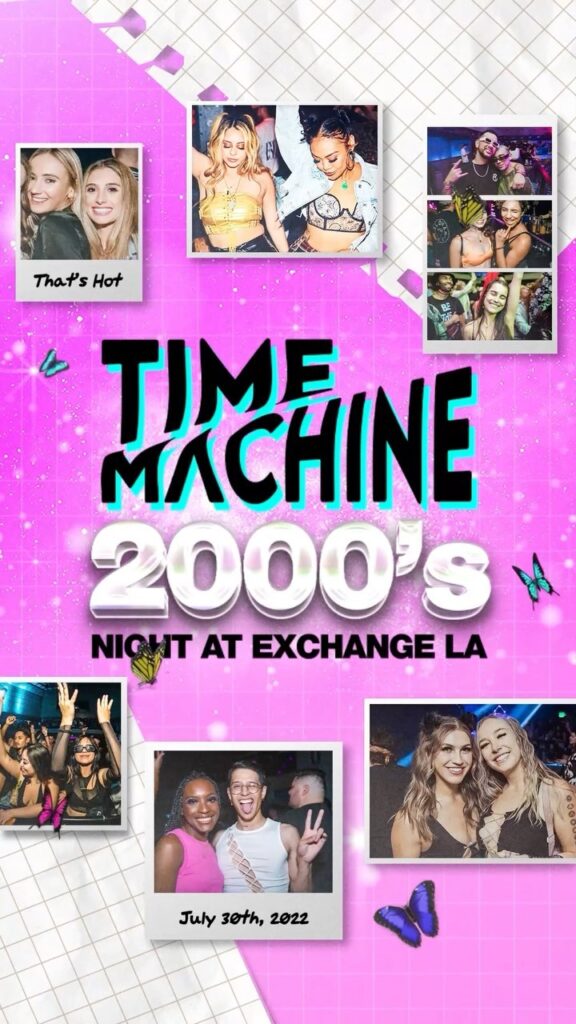 You can find me in the club at @timemachine_la’s #2000s Dance Party Saturday, 7/30! 🍾💿🦋 Limited FREE w/ RSVP