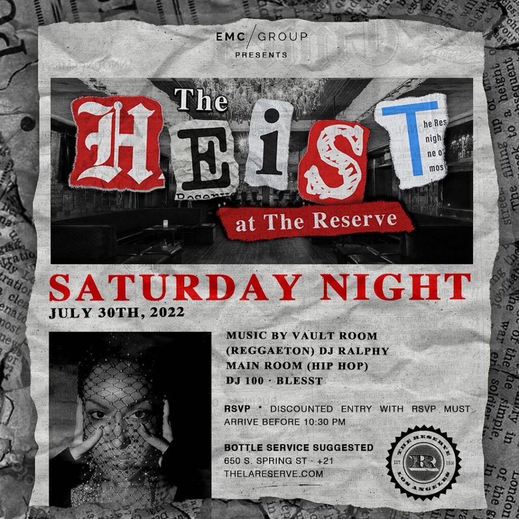It’s Saturday and you know that’s means #TheHeist is going down 💰

SOUNDS BY:

Main Room (Hip Hop): @deejaye_100 @bless…