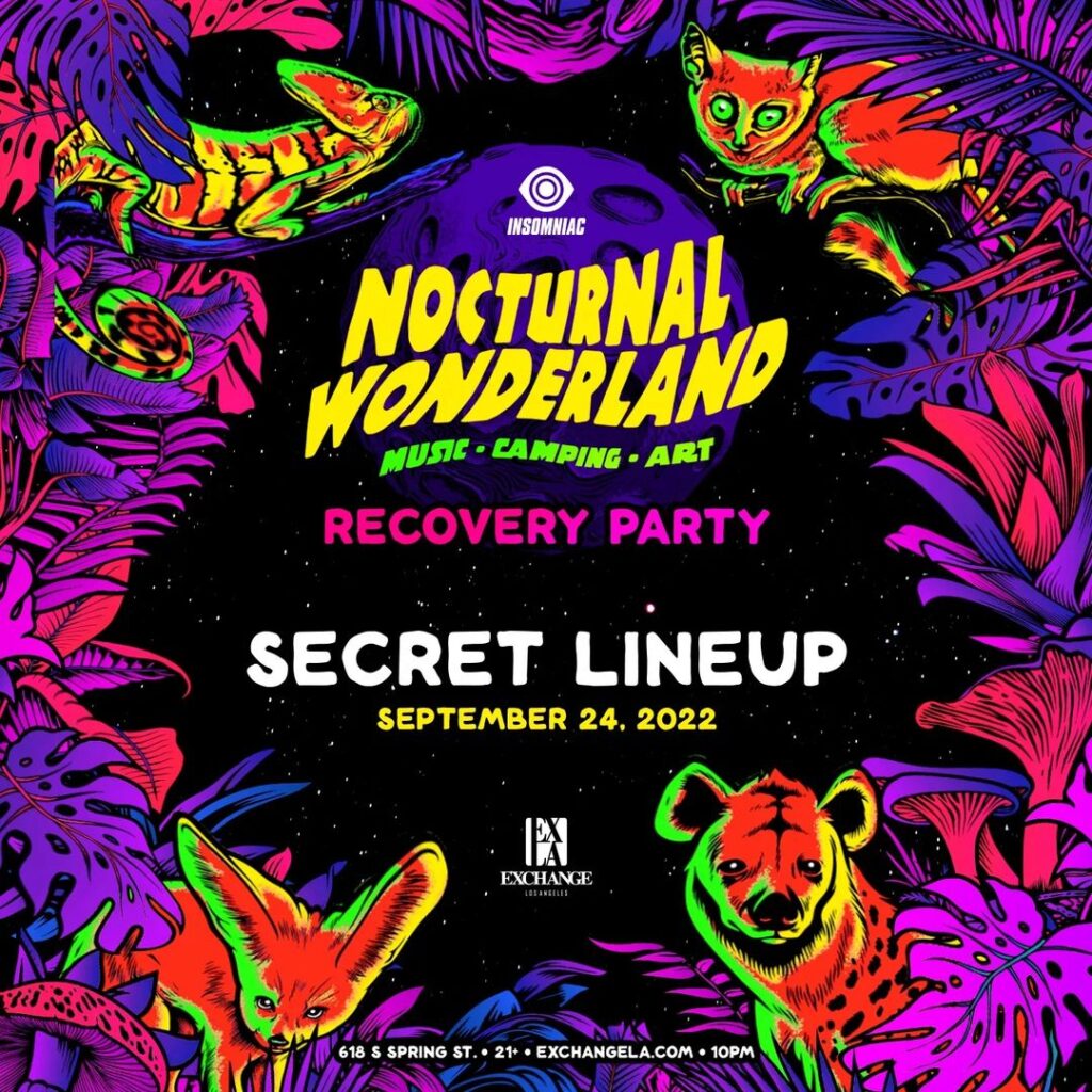 Calling all creatures of the night! 🐾 Follow the moonlight to the Official @nocturnalwland Recovery Party feat. Secret …
