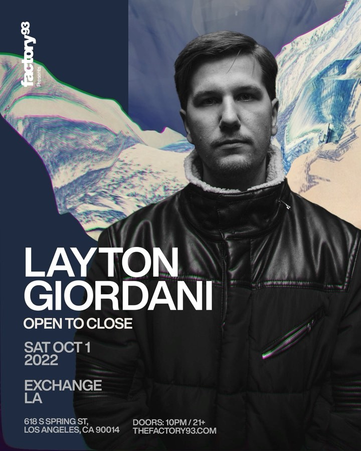 Beyond excited to share that @laytongiordani will be treating us to an Open to Close set on Saturday, 10/1. Tickets are …