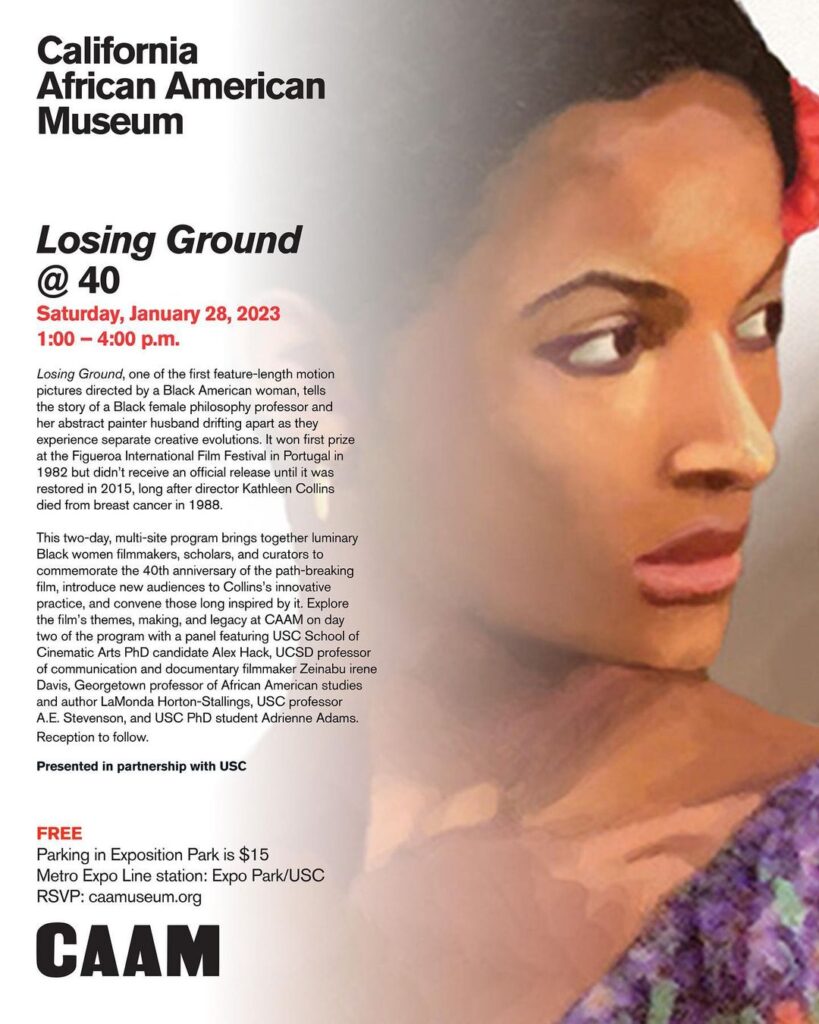 Join us this Saturday (1.28) from 1-4pm for Losing Ground @ 40. Losing Ground, one of the first feature-length motion pi…
